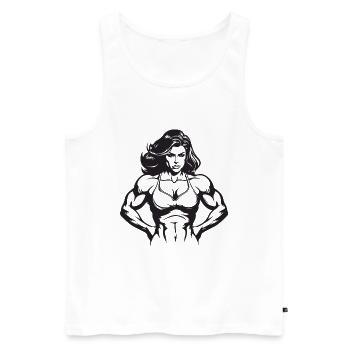 Femme Muscles Gym Musculation Fitness - Débardeur bio Premium Homme - blanc - Devant - Michal (187cm)