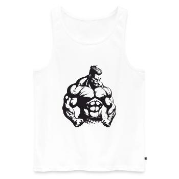 Bodybuilder Muscles Workout Gym - Débardeur bio Premium Homme - blanc - Devant - Michal (187cm)