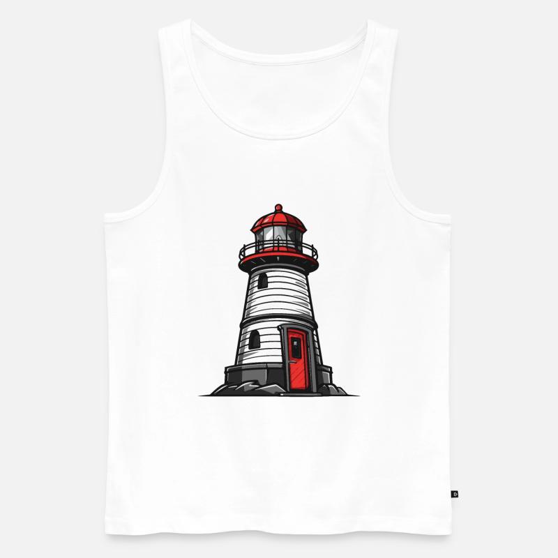 Leuchtturm Symbol - Männer Premium Bio Tank Top - Weiß