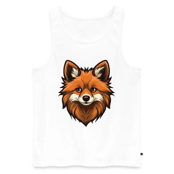 Pomeranian Dog Head - Men's Premium Organic Tank Top - white - Front - Michal (187cm)