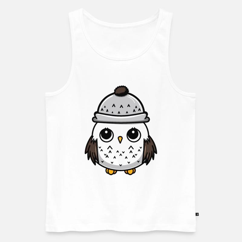 Eule Tier Baby Comic - Männer Premium Bio Tank Top - Weiß