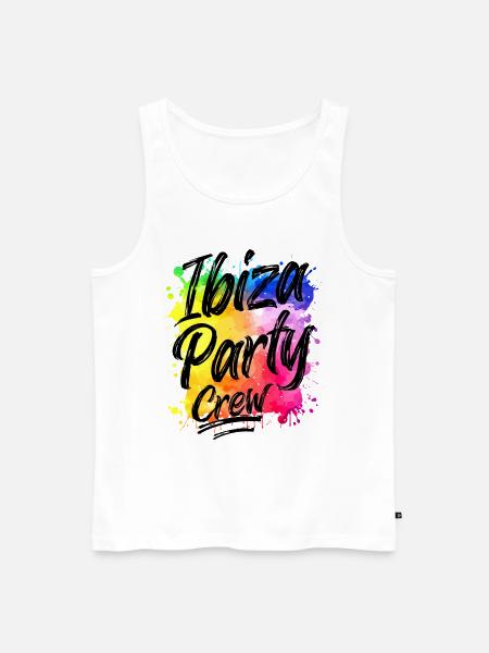 Ibiza Party Crew Bunt Klecks - Männer Premium Bio Tank Top - Weiß