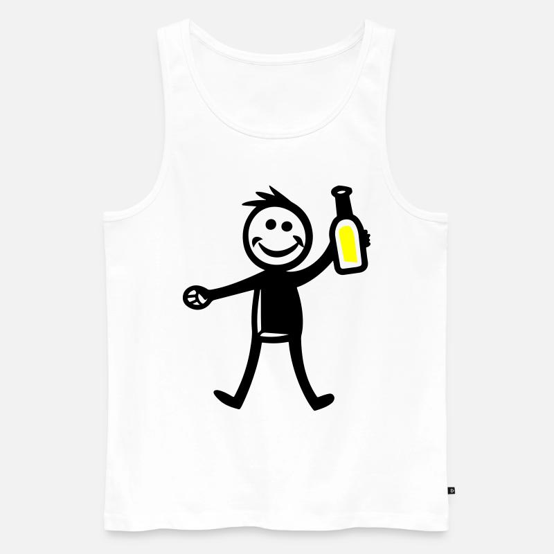 Trinken Flasche Bier - Männer Premium Bio Tank Top - Weiß