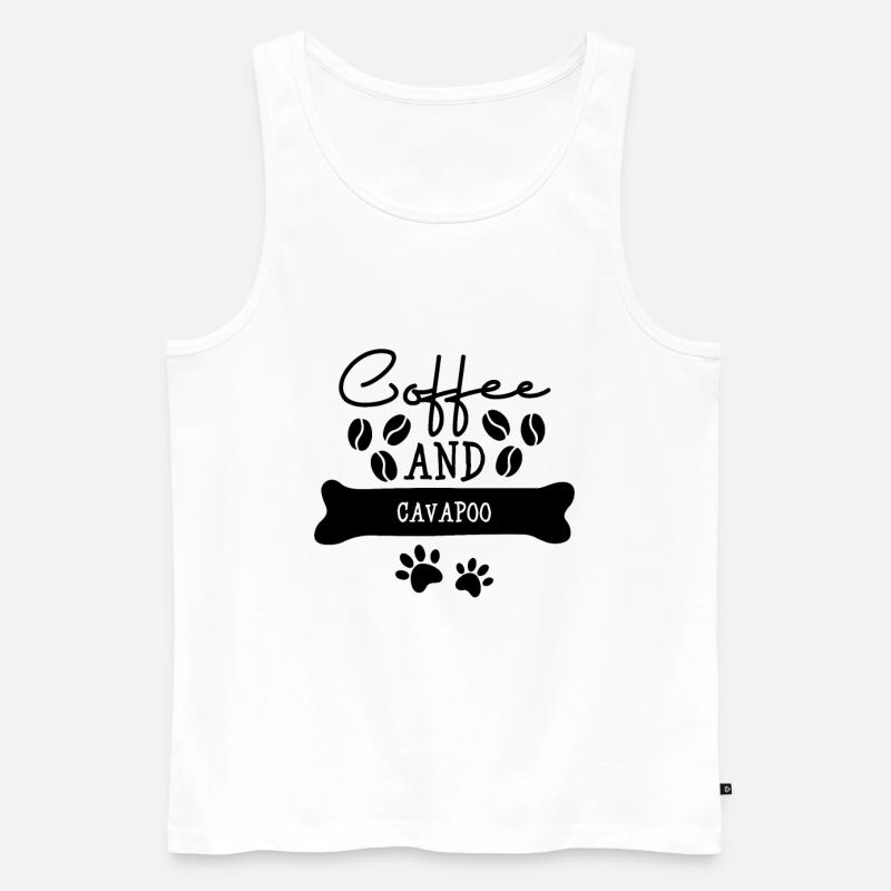 Coffee and cavapoo - Männer Premium Bio Tank Top - Weiß
