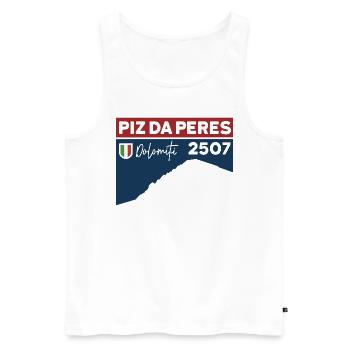 Piz da Peres Finisher Randonnée Dolomites - Débardeur bio Premium Homme - blanc - Devant - Michal (187cm)