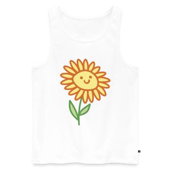 Sun Flower - Men's Premium Organic Tank Top - white - Front - Michal (187cm)