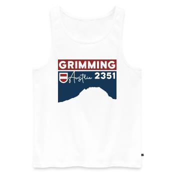 Hoher Grimming Finisher Höhe Wanderung Dachstein - Männer Premium Bio Tank Top - Weiß - Vorne - AI Model Male 178 light (178cm)