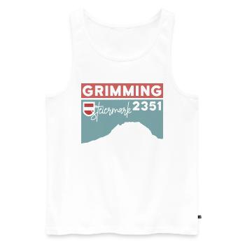 High Grimming Finisher Altitude Hike Dachstein - Men's Premium Organic Tank Top - white - Front - AI Model Male 178 light (178cm)