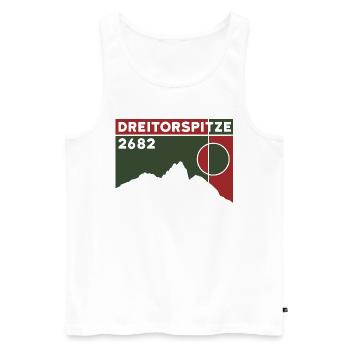 Dreitorspitze Söllerpass Crossing Hiking - Men's Premium Organic Tank Top - white - Front - Michal (187cm)