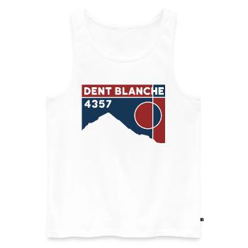 Dent Blanche Granges Valais Itinéraire normal randonnée alpine - Débardeur bio Premium Homme - blanc - Devant - AI Model Male 178 light (178cm)