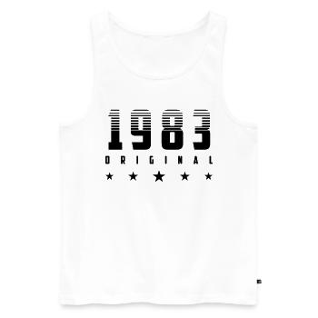 Original 1983 Geburtsjahr | Farbe änderbar | - Männer Premium Bio Tank Top - Weiß - Vorne - Michal (187cm)