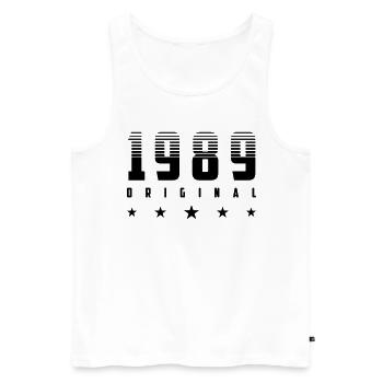 Original 1989 Année de naissance | | changeable de couleur - Débardeur bio Premium Homme - blanc - Devant - Michal (187cm)