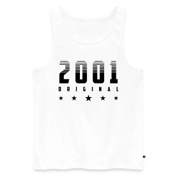 Original 2001 Année de naissance | Couleur modifiable - Débardeur bio Premium Homme - blanc - Devant - Michal (187cm)