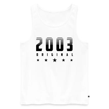 Original 2003 Année de naissance | Couleur modifiable - Débardeur bio Premium Homme - blanc - Devant - Michal (187cm)