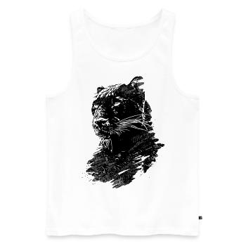 King Jaguar Black 2reborn - Débardeur bio Premium Homme - blanc - Devant - AI Model Male 178 light (178cm)
