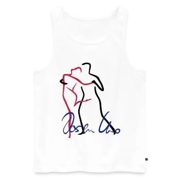 Tango-1 - Männer Premium Bio Tank Top - Weiß - Vorne - AI Model Male 178 light (178cm)