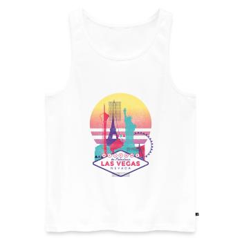 Las Vegas - Männer Premium Bio Tank Top - Weiß - Vorne - AI Model Male 178 light (178cm)