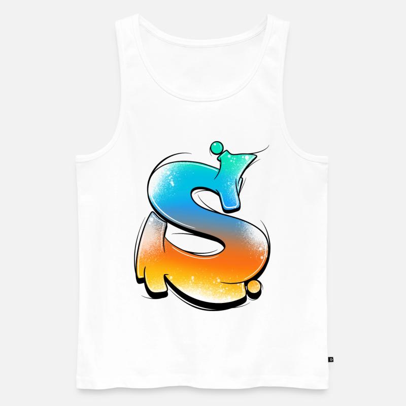 S-Gradiente di Spruzzi al Neon - Canottiera ecologica premium da uomo - bianco