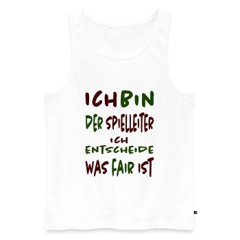 Mein Spiel, meine Regeln - Spielleiter T-Shirt - Männer Premium Bio Tank Top - Weiß - Vorne - AI Model Male 178 light (178cm)