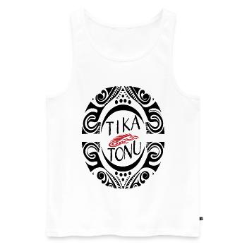 Tika Tonu Maori Design - Maori T-Shirt - Men's Premium Organic Tank Top - white - Front - AI Model Male 178 light (178cm)