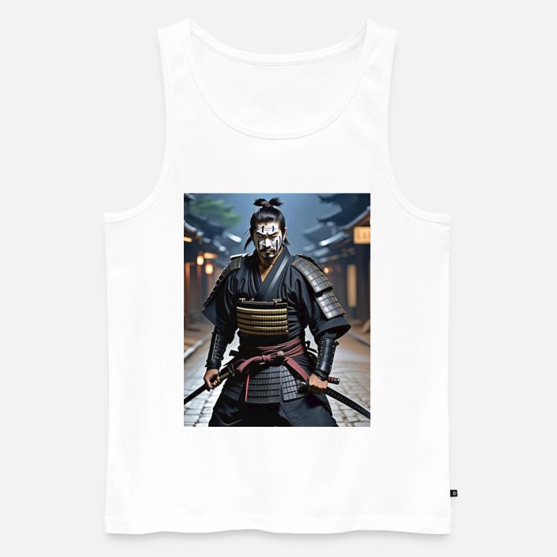 Samurai Krieger. - Männer Premium Bio Tank Top - Weiß