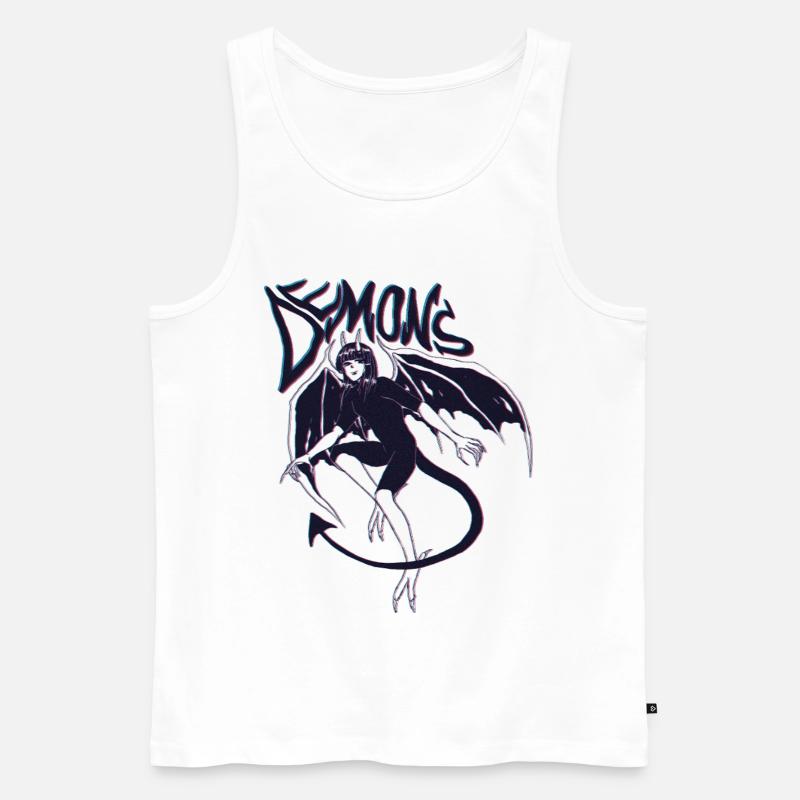 Demon Vibes – Dunkel & Mystisch - Männer Premium Bio Tank Top - Weiß