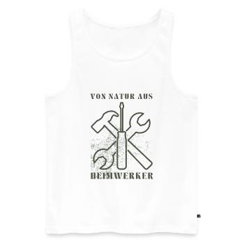 Von Natur aus Heimwerker – Werkzeug Design - Männer Premium Bio Tank Top - Weiß - Vorne - AI Model Male 178 light (178cm)