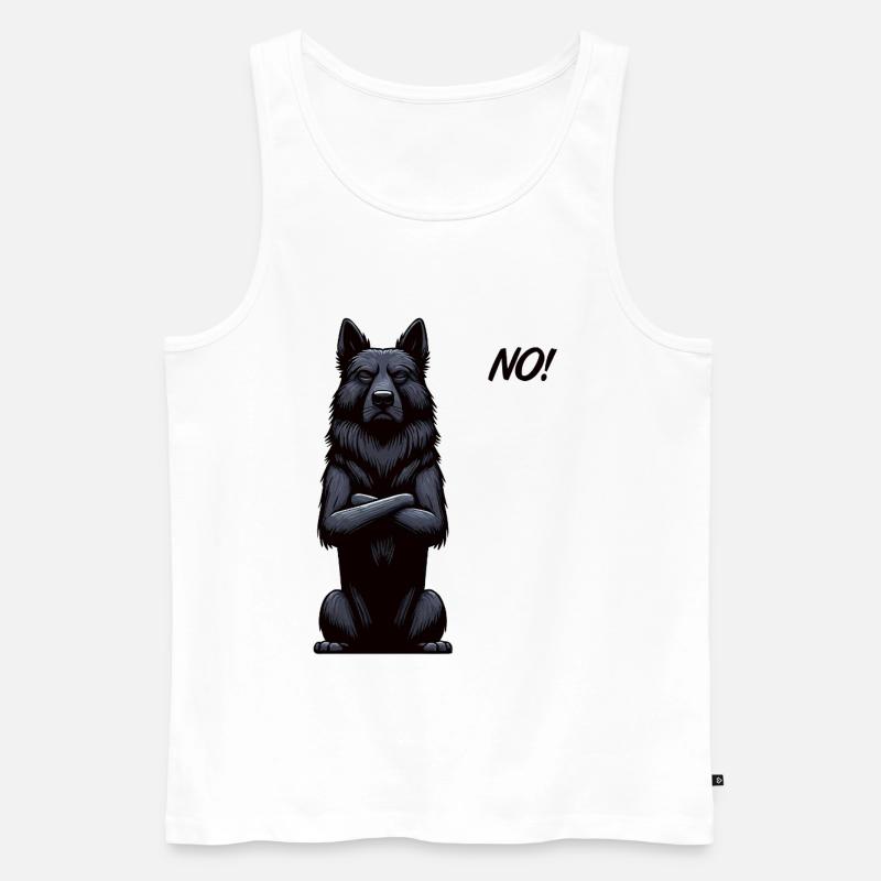 No Schwarzer Schäferhund Schäferhundbesitzer  - Männer Premium Bio Tank Top - Weiß
