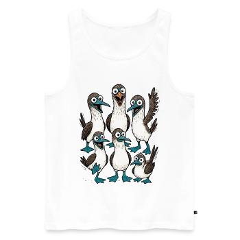 Illustration de dessin animé drôle d'oiseau de mer - Débardeur bio Premium Homme - blanc - Devant - AI Model Male 178 light (178cm)