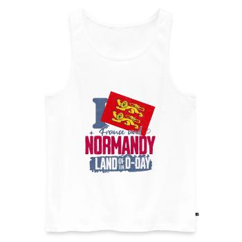 Normandy Design Land with Lion and Flag - Men's Premium Organic Tank Top - white - Front - Michal (187cm)