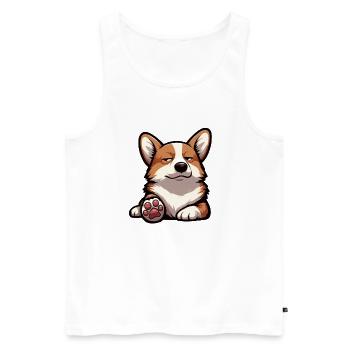 Parlez à la patte Corgi Corgis Corgi gallois Corgifan - Débardeur bio Premium Homme - blanc - Devant - Michal (187cm)