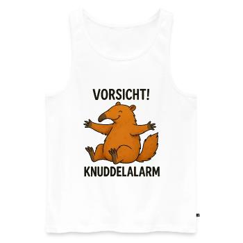 Coati Teddy Bear Cuddle Cute Love Warning - Men's Premium Organic Tank Top - white - Front - Michal (187cm)