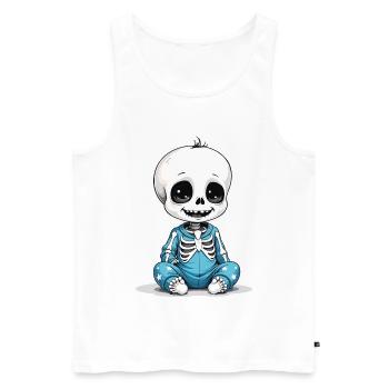Skelettbaby in blauer Pyjama - Männer Premium Bio Tank Top - Weiß - Vorne - AI Model Male 178 light (178cm)