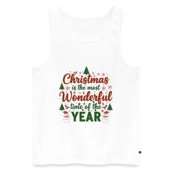 Année des merveilles de Noël - Débardeur bio Premium Homme - blanc - Devant - Michal (187cm)