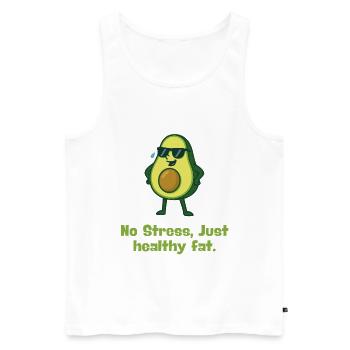 avocat relax graisse saine dessin animé - Débardeur bio Premium Homme - blanc - Devant - Michal (187cm)