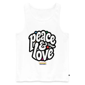 PEACE LOVE #5 - let's talk - Men's Premium Organic Tank Top - white - Front - AI Model Male 178 light (178cm)