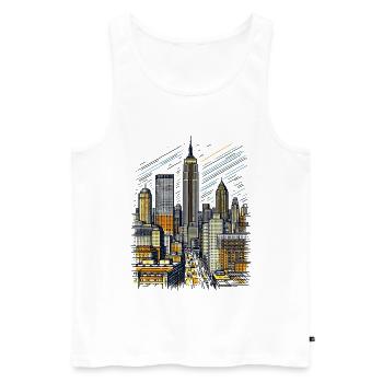 Skyline von New York City - Men's Premium Organic Tank Top - white - Front - Michal (187cm)