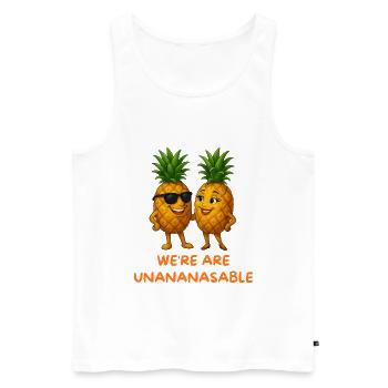 Unananasable Duo – Fruit Love - Men's Premium Organic Tank Top - white - Front - Michal (187cm)