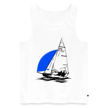 RS Feva XL Segelboot Jugend Segeln Jolle Regatta - Männer Premium Bio Tank Top - Weiß - Vorne - Michal (187cm)