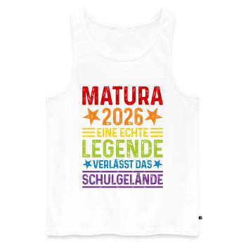 Matura 2026: A legend leaves the school grounds - Men's Premium Organic Tank Top - white - Front - Michal (187cm)