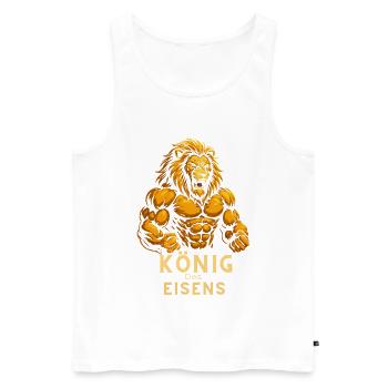 König des Eisens - Männer Premium Bio Tank Top - Weiß - Vorne - Michal (187cm)