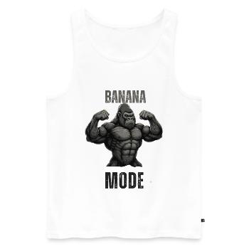 Banana Mode Muscle Gorilla - Men's Premium Organic Tank Top - white - Front - AI Model Male 178 light (178cm)