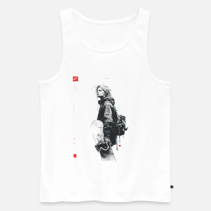 Dunkle Silhouette mit Dread - Männer Premium Bio Tank Top - Weiß