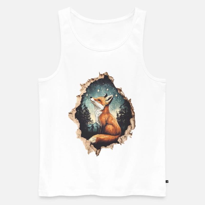 Fuchs Sterne - Männer Premium Bio Tank Top - Weiß