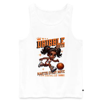 Dribble Queen Basketball Cartoon - Männer Premium Bio Tank Top - Weiß - Vorne - Michal (187cm)