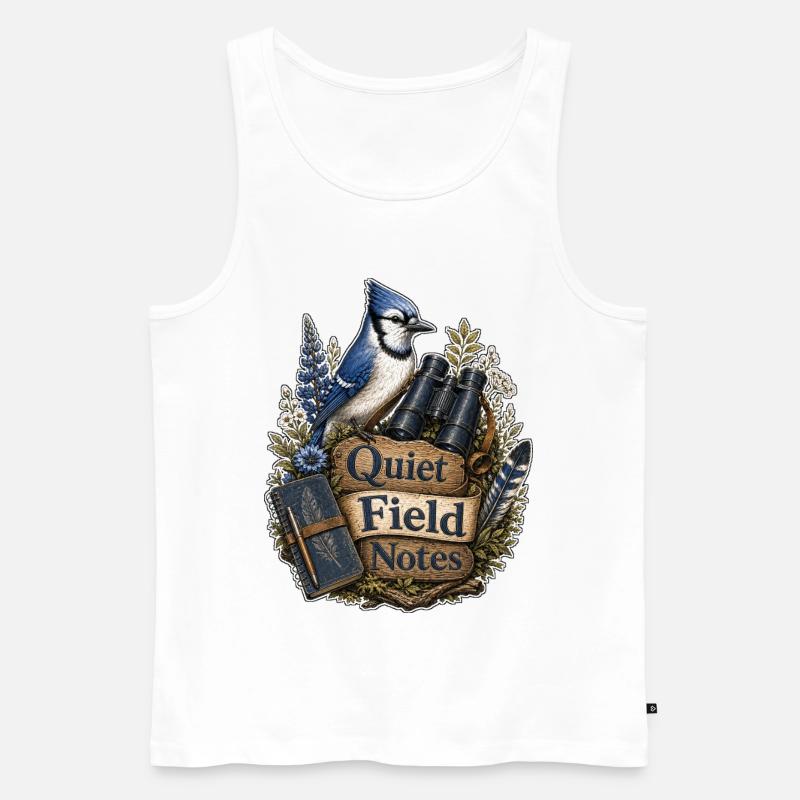 Quiet Field Notes Wolken - Männer Premium Bio Tank Top - Weiß