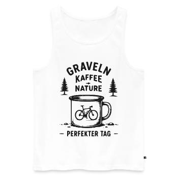 Graveln Kaffee Nature – Perfekter Tag - Männer Premium Bio Tank Top - Weiß - Vorne - Michal (187cm)