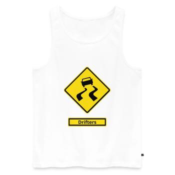 Drifters-Schild - Männer Premium Bio Tank Top - Weiß - Vorne - Michal (187cm)