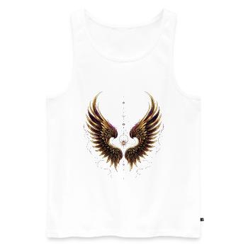 Symbole & Religion - Ailes d’Ange - Débardeur bio Premium Homme - blanc - Devant - Michal (187cm)
