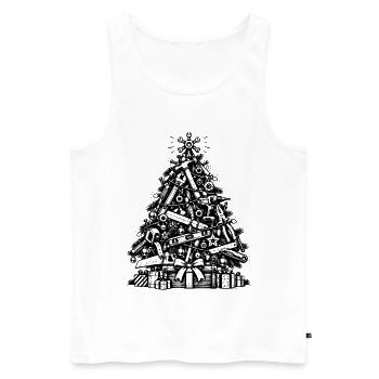 Weihnachtsgeschenk für Heimwerker - Männer Premium Bio Tank Top - Weiß - Vorne - Michal (187cm)